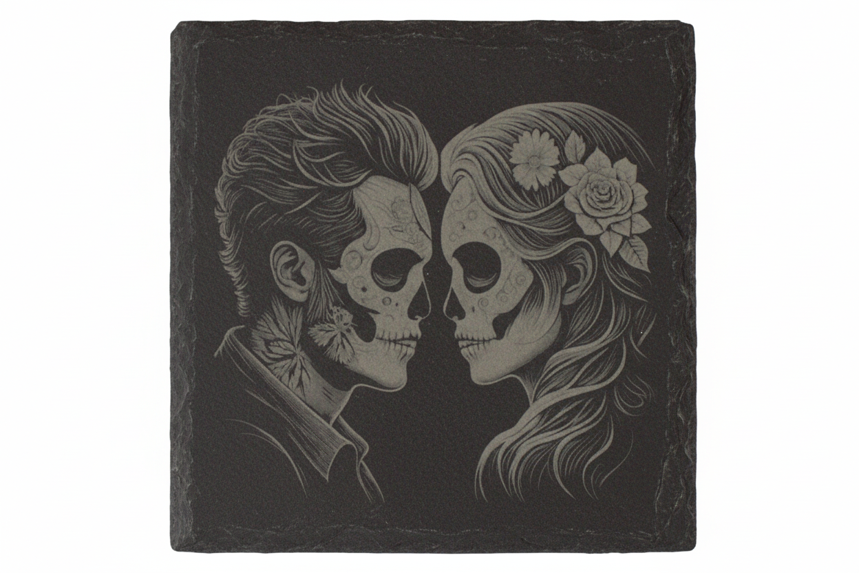 Sugar Skull Couple Coasters - Set of 4