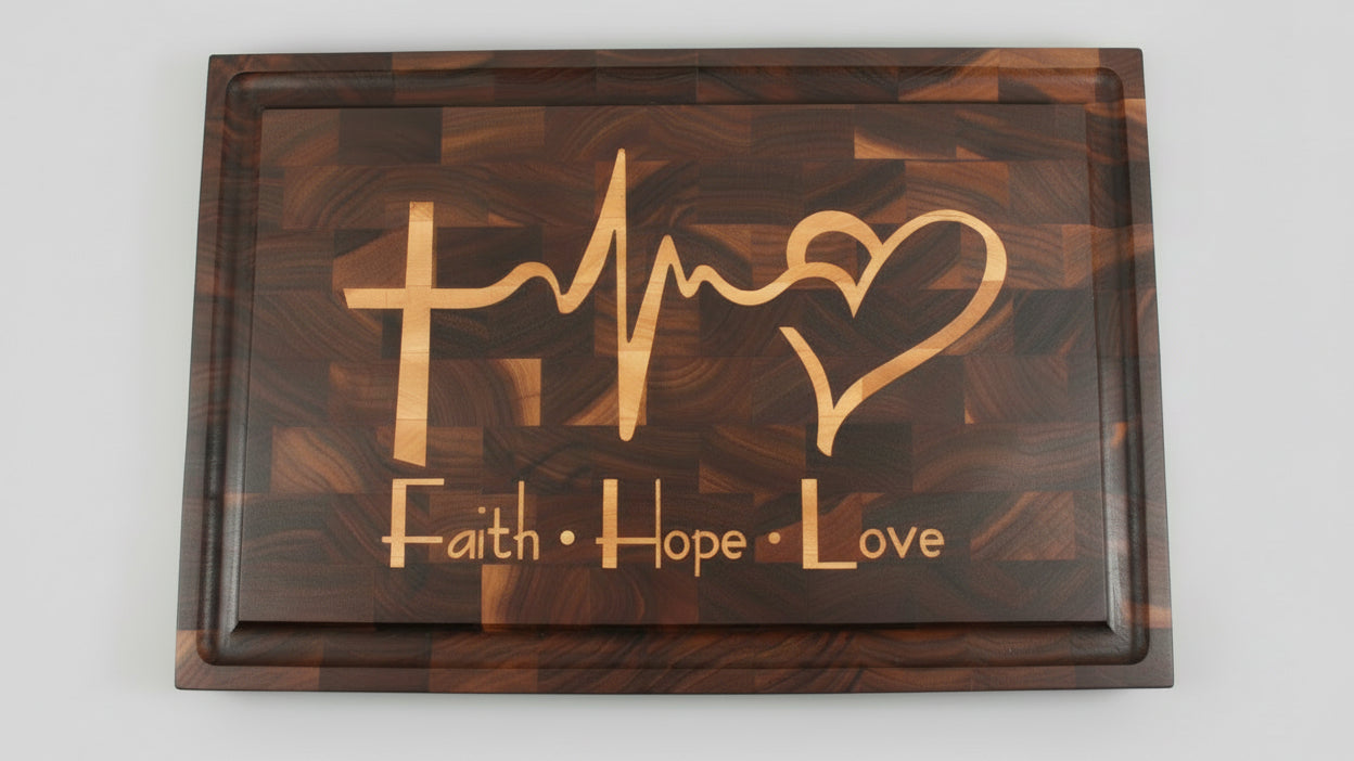 Faith Hope Love Cutting Board