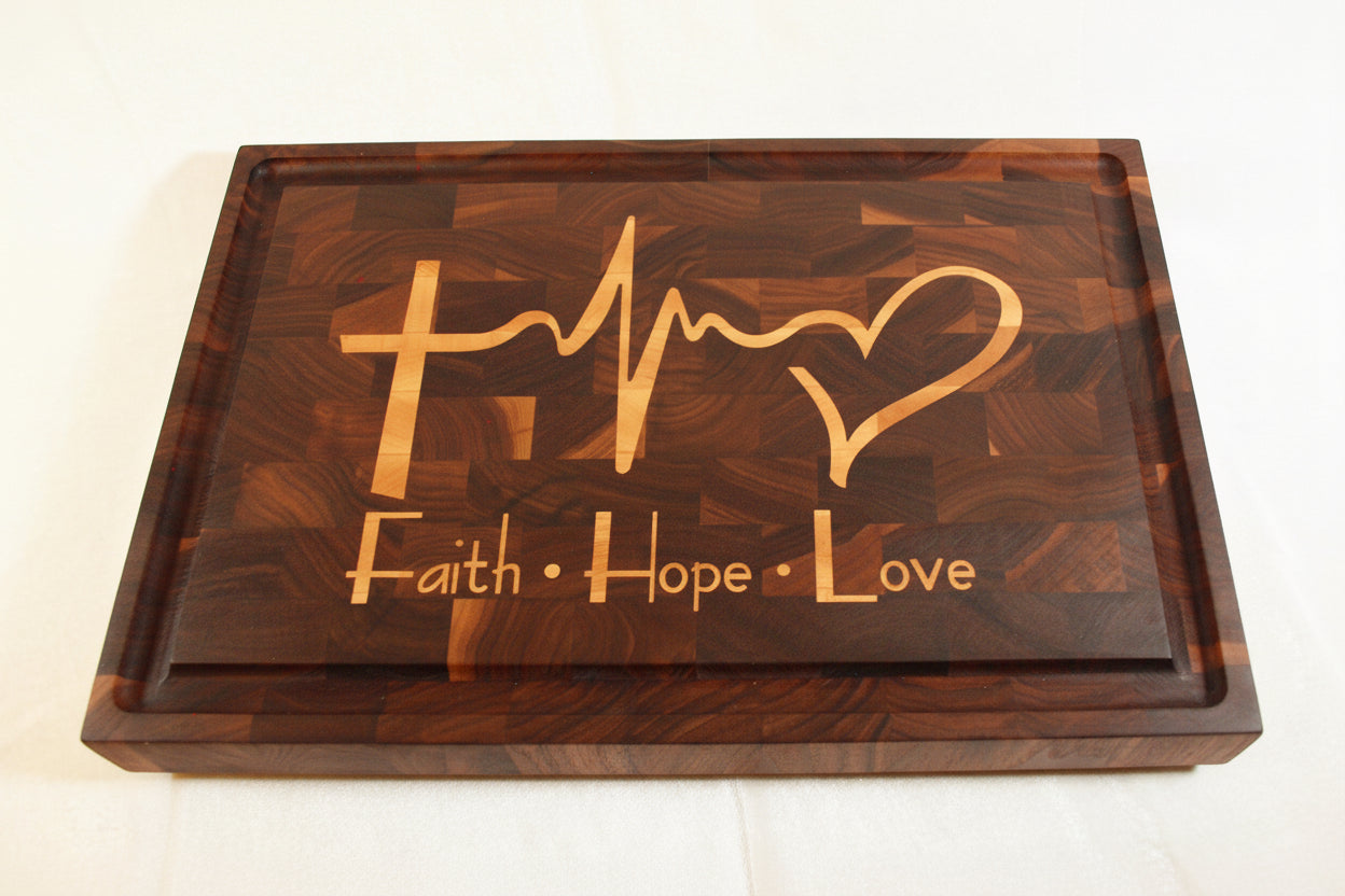 Faith Hope Love Cutting Board