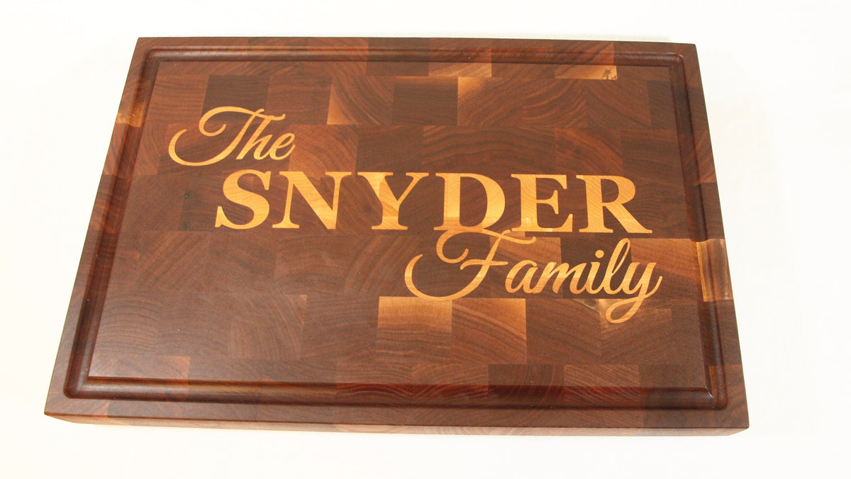 Custom Family Name Inlay Cutting Board