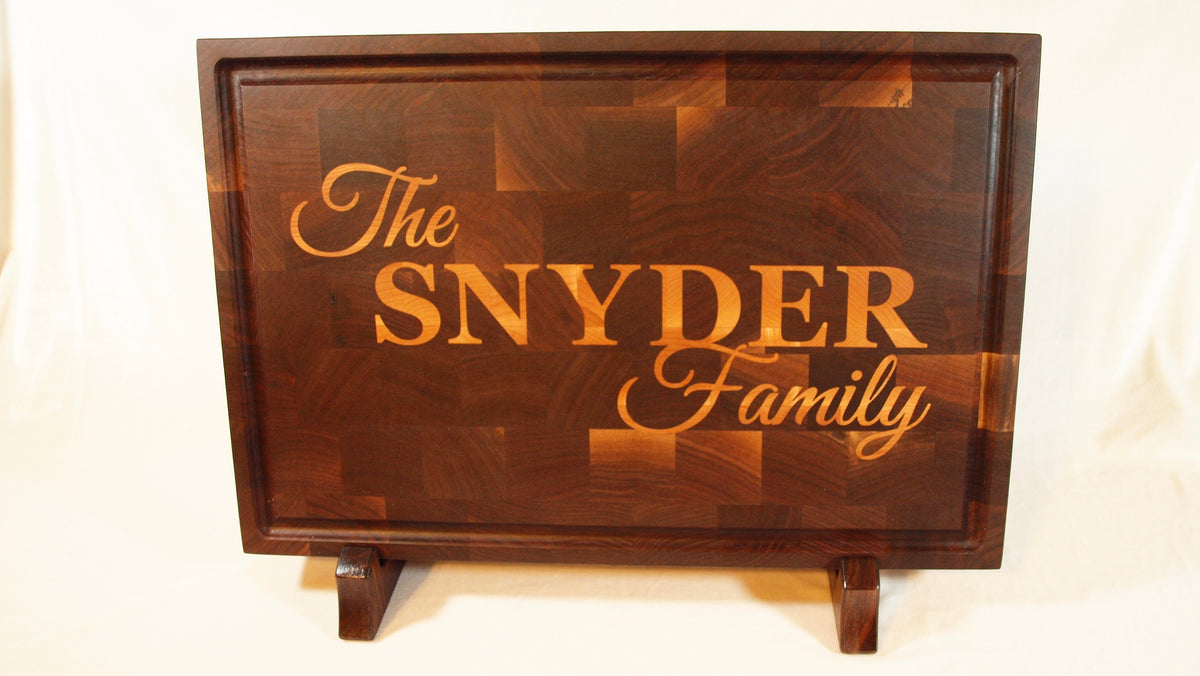 Custom Family Name Inlay Cutting Board