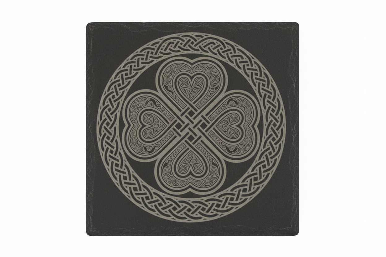 Celtic Heart Clover Coaster – Matched Style