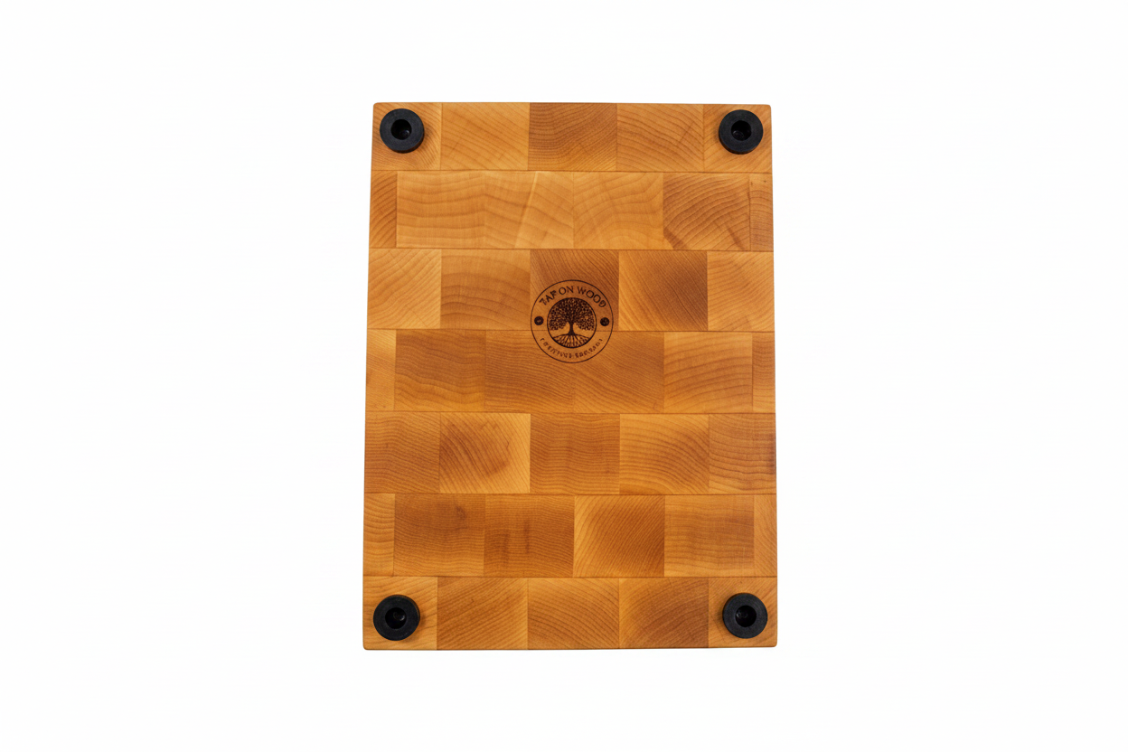End-Grain Cutting Board Back – No Background