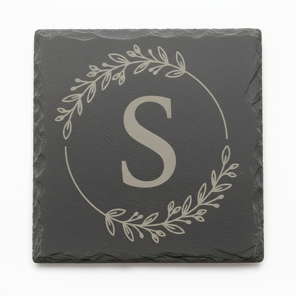 Slate coaster with letter S